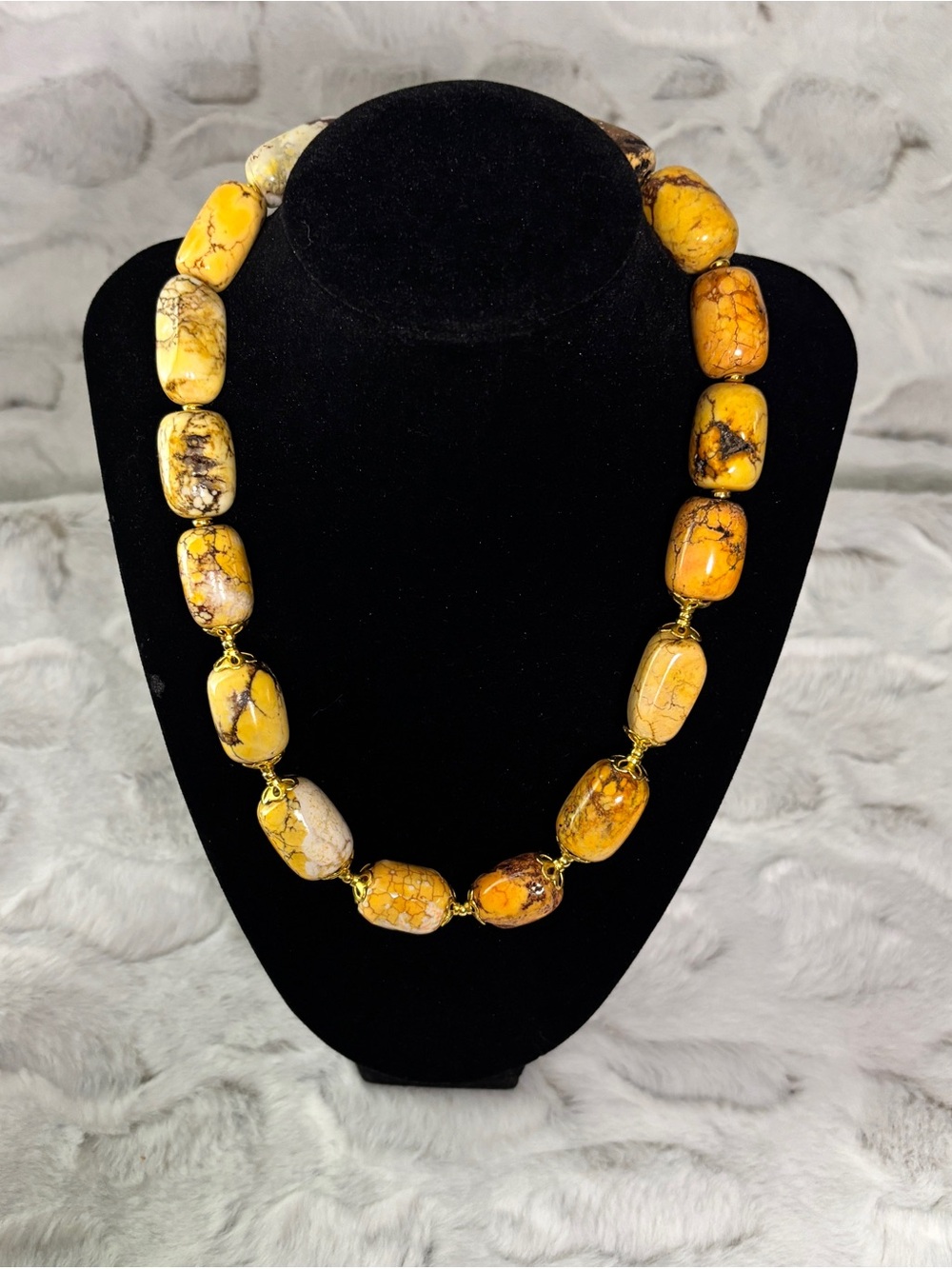 Handcrafted Yellow Turquoise Beaded Necklace